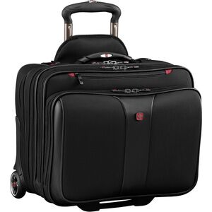 Wenger Patriot II Polyester Rolling 2-Piece Business Luggage Set, Black